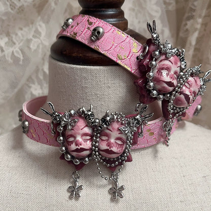 Choker-Ersan Tongsheng original Chinese punk niche design collarbone chain choker neck chain retro doll dark necklace