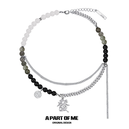 Black Chinese Fortune Necklace
