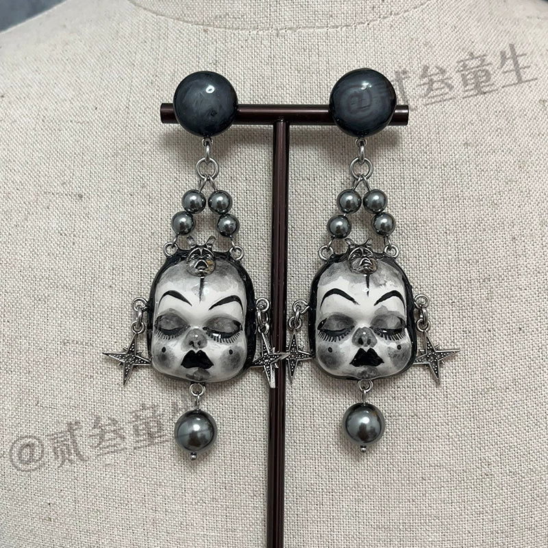 Earrings & Ear Cuffs-Ersan Tongsheng Handmade Original Handmade Niche Love Earrings Personality Dark Sweet Cool Subcultural Earrings Earrings