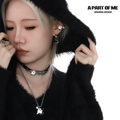 Kitten Ghost Couple Earrings
