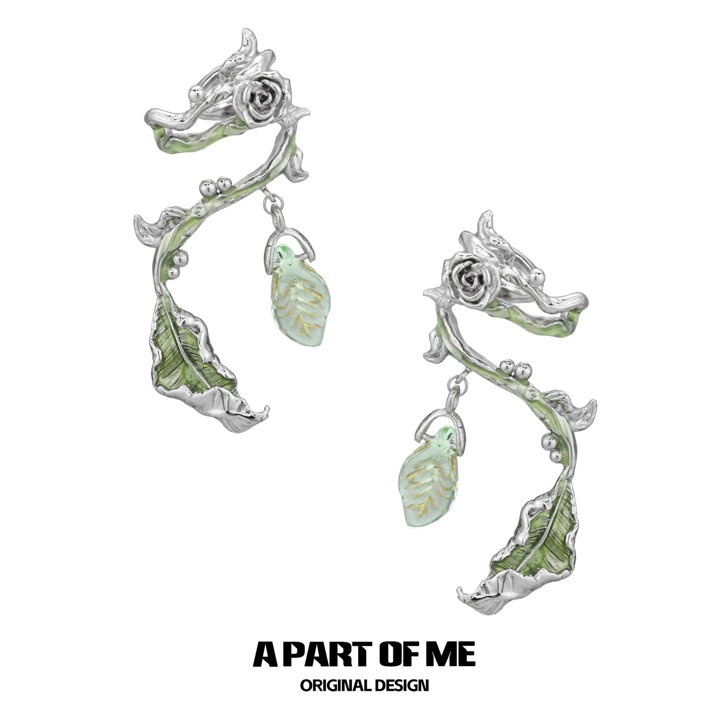 Botanical Flower Leaf Studs