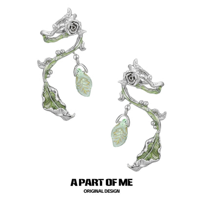 Botanical Flower Leaf Studs