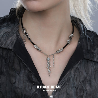 Leather Wrapped Snake Necklace