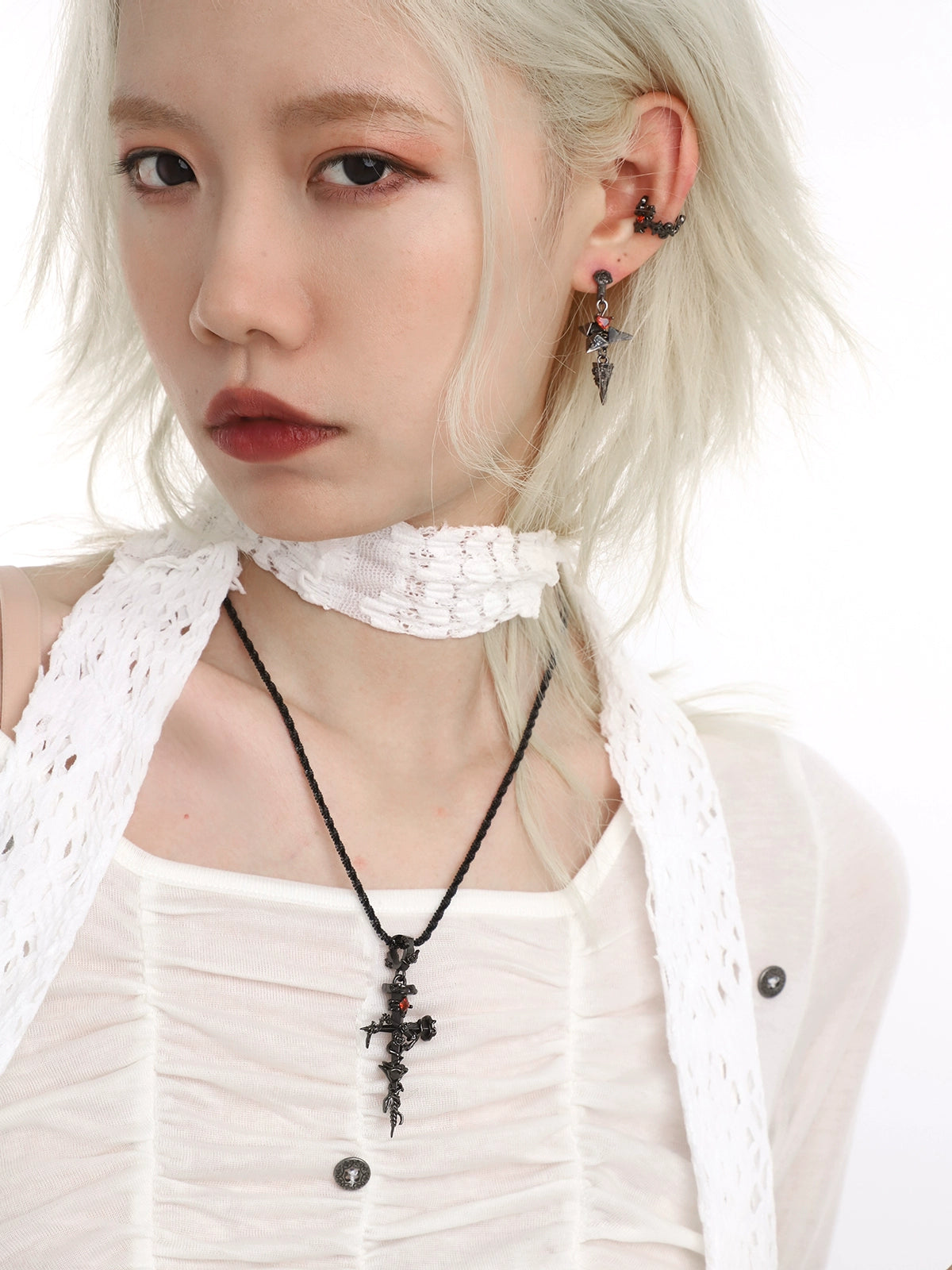 Thorned Rose Sword Necklace