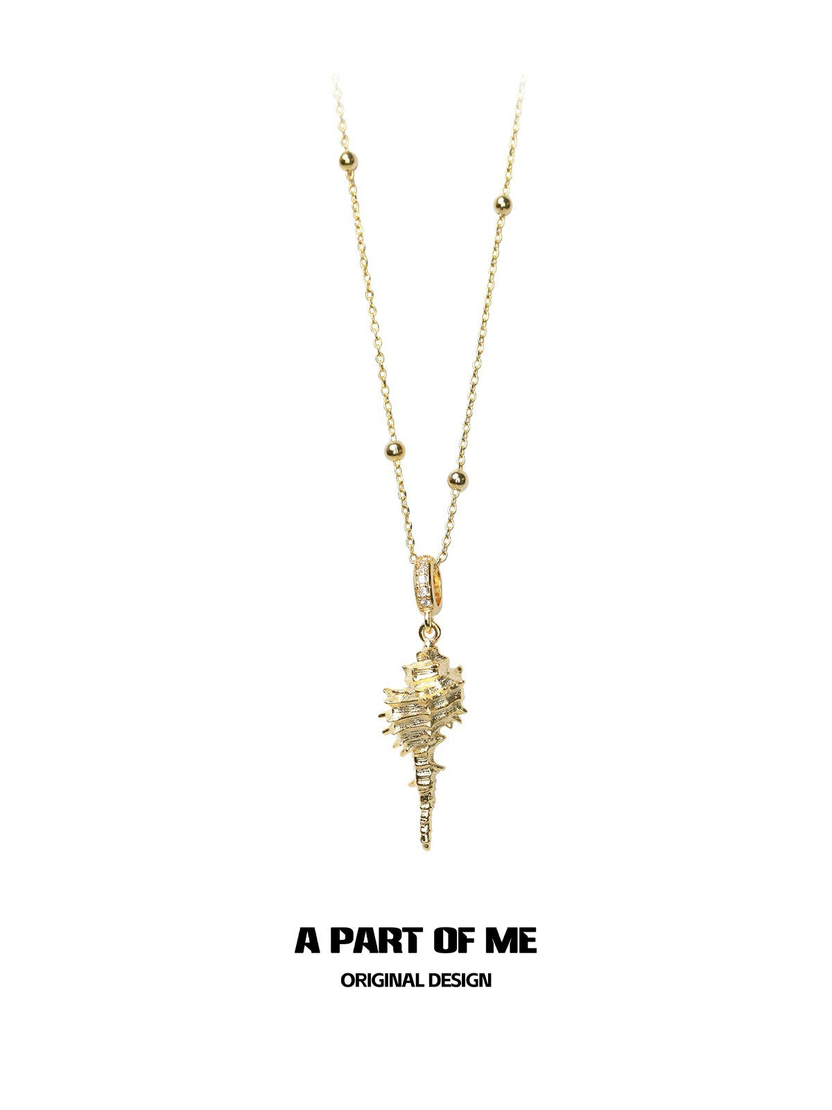 Golden Conch Pendant Necklace