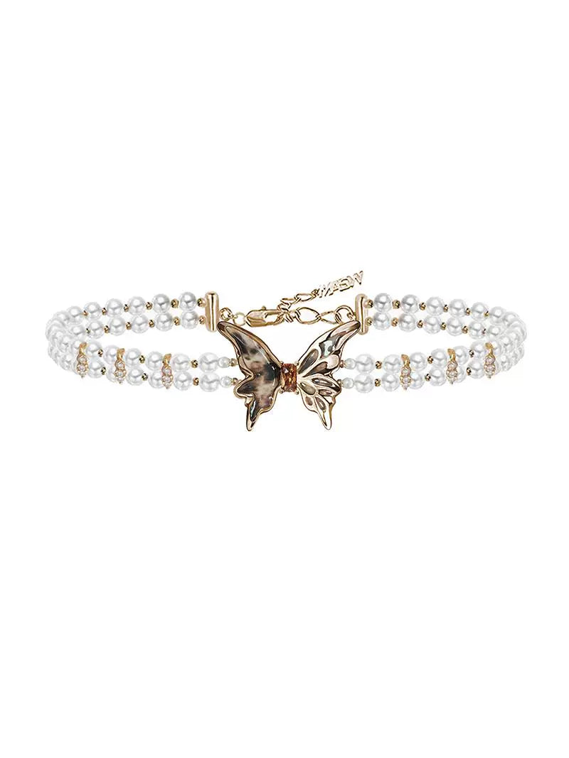 Leopard Butterfly Beaded Choker