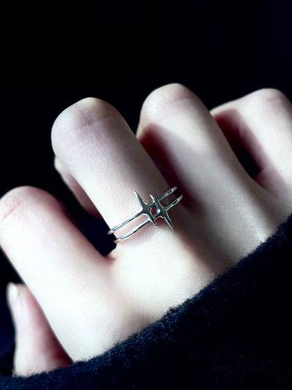 "Galactic Gemini" Starburst Ring