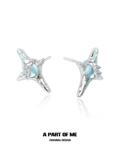 Blue Galaxy Zircon Earrings