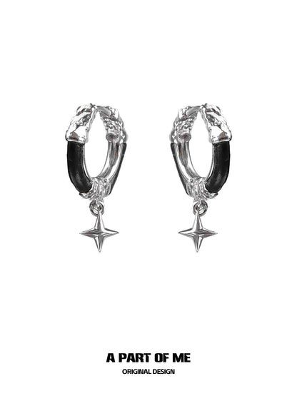 Midnight Star Leather Earrings