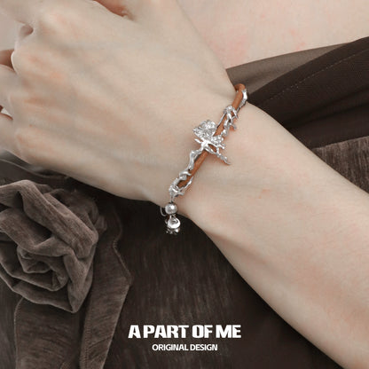 Caramel Rose Leather Bracelet