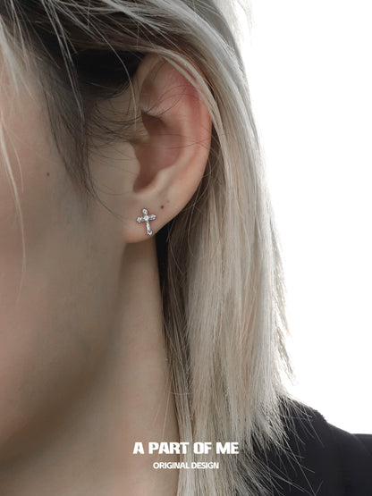 Light of Faith Cross Silver Earrings