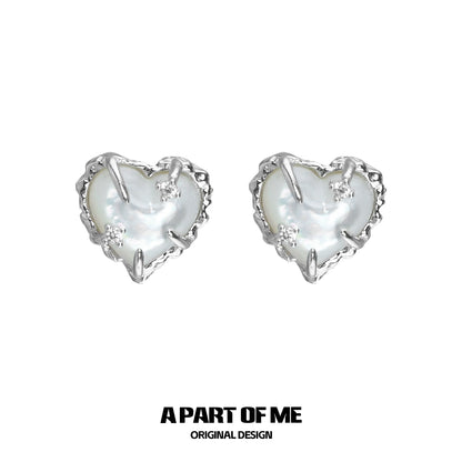 White Butterfly Love Stud Earrings