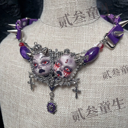 Choker-Ersan Tongsheng original niche personality design dark subculture punk style y2k dark babes choker chain