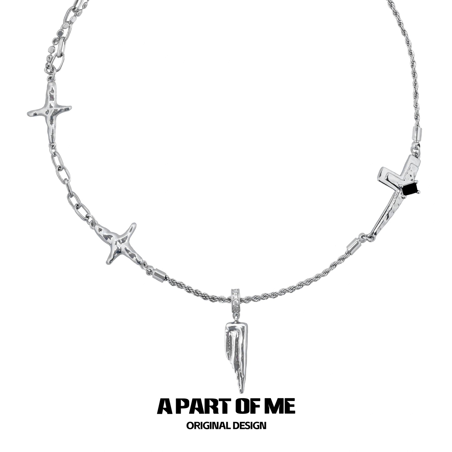 Life Convention Zircon Cross Necklace