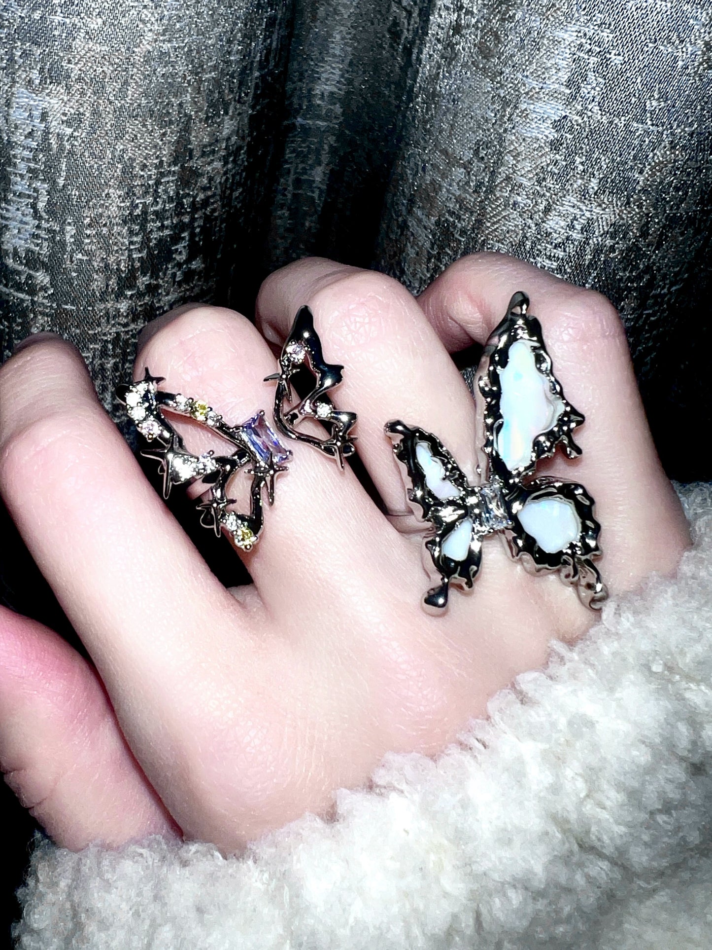 "Galaxy Butterfly" Zircon Ring
