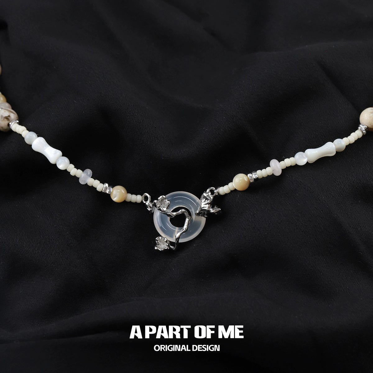 Laurel Chalcedony Silver Necklace