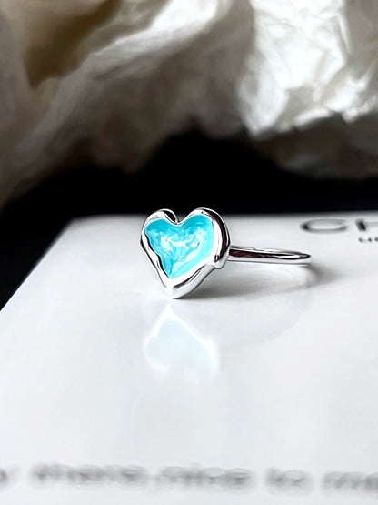 "Iceland Heart" Blue Ring