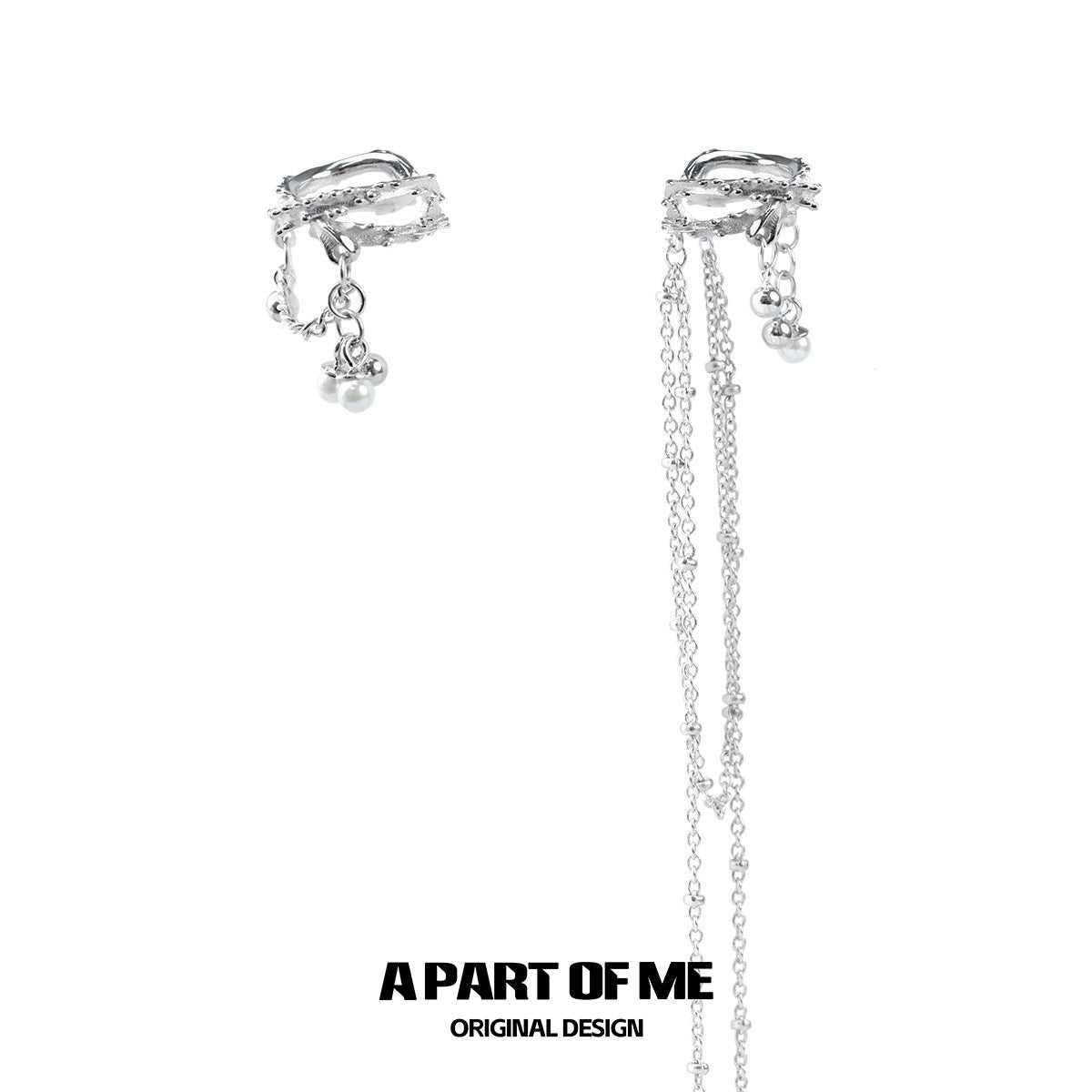 Pearl Fringe Punk Ear Clips