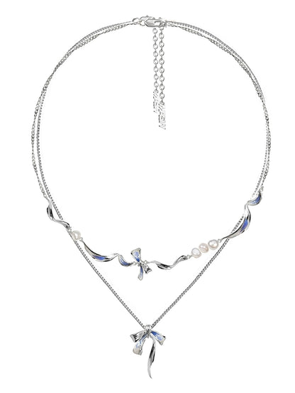 Baroque Pearl Bow Necklace