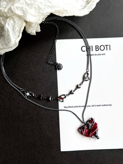"Imprisoned Heart" Double-layer Necklace
