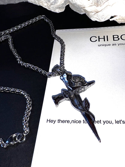 "Jazz Rose" Cross Necklace