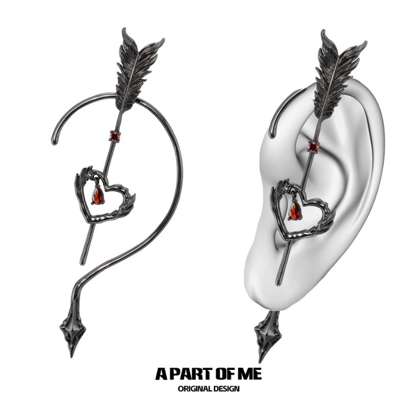 Cupid Feathered Arrow Ear Cuff
