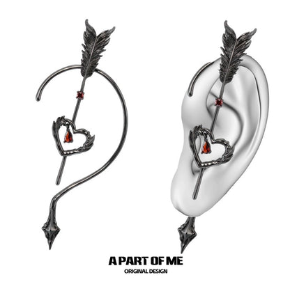 Cupid Feathered Arrow Ear Cuff