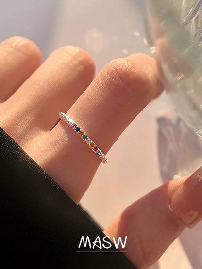Rainbow Zircon Ring