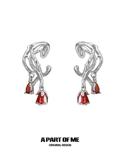 Scarlet Rose Ear Cuffs