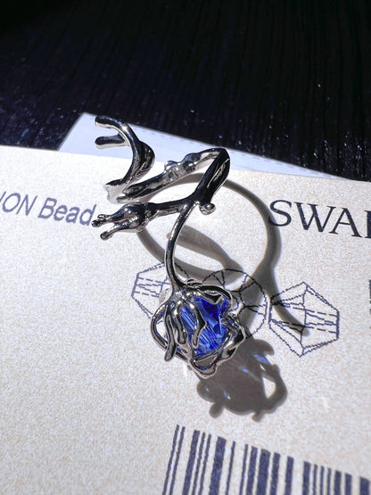 "Miracle Blue Rose" Vine Ring