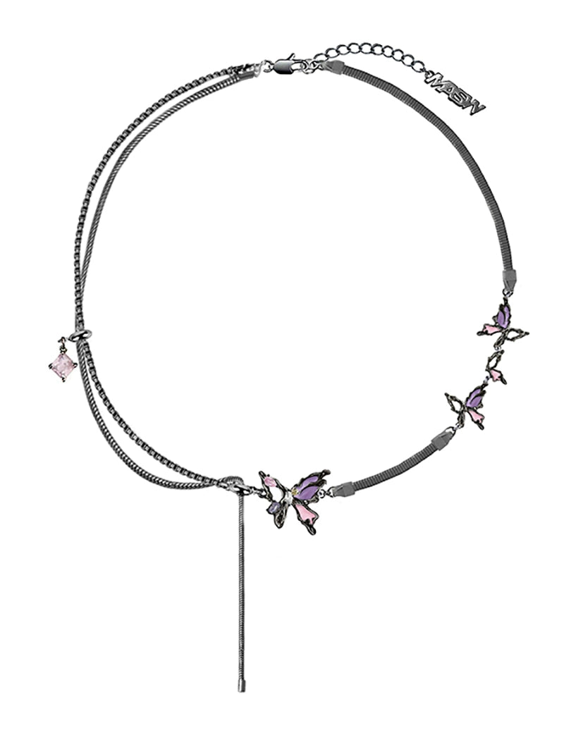 Colorful Butterfly Earrings & Necklace