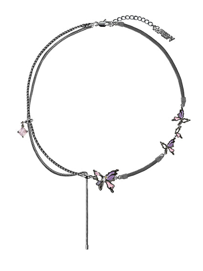 Colorful Butterfly Earrings & Necklace