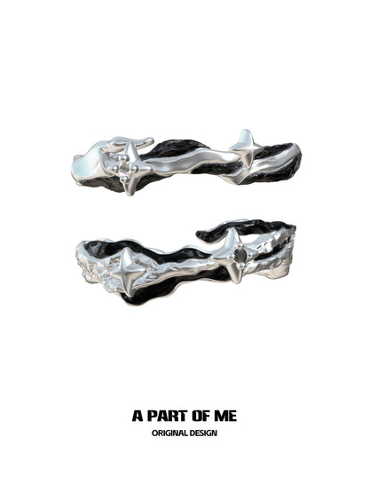 Black Galaxy Couple Rings