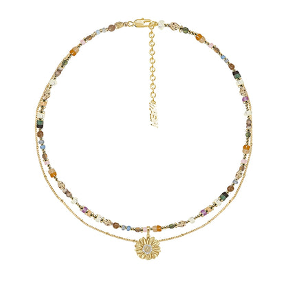 Colorful Beaded Daisy Necklace