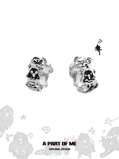 Cool Hand-Painted Crow Earrings