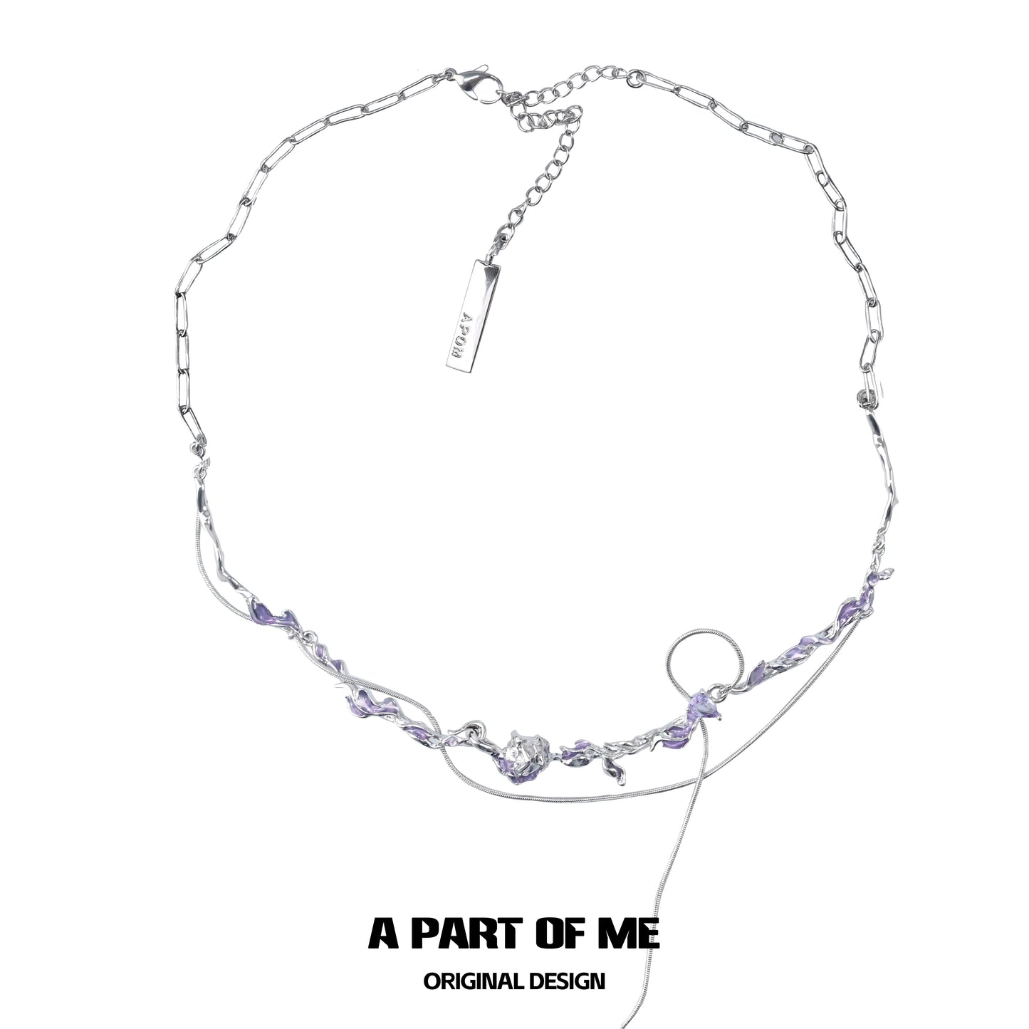Love Purple Rose Necklace
