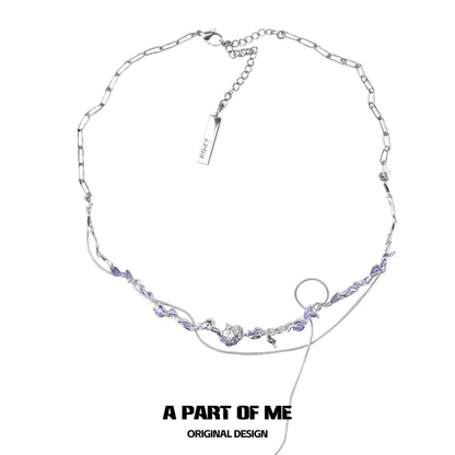 Love Purple Rose Necklace