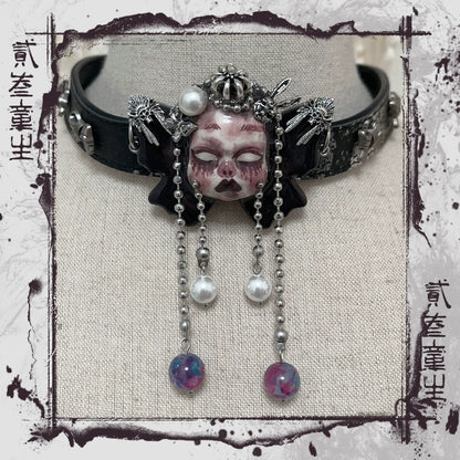 Choker-two three children original handmade belt collarbone chain subculture punk wind y2k dark babes goth choker