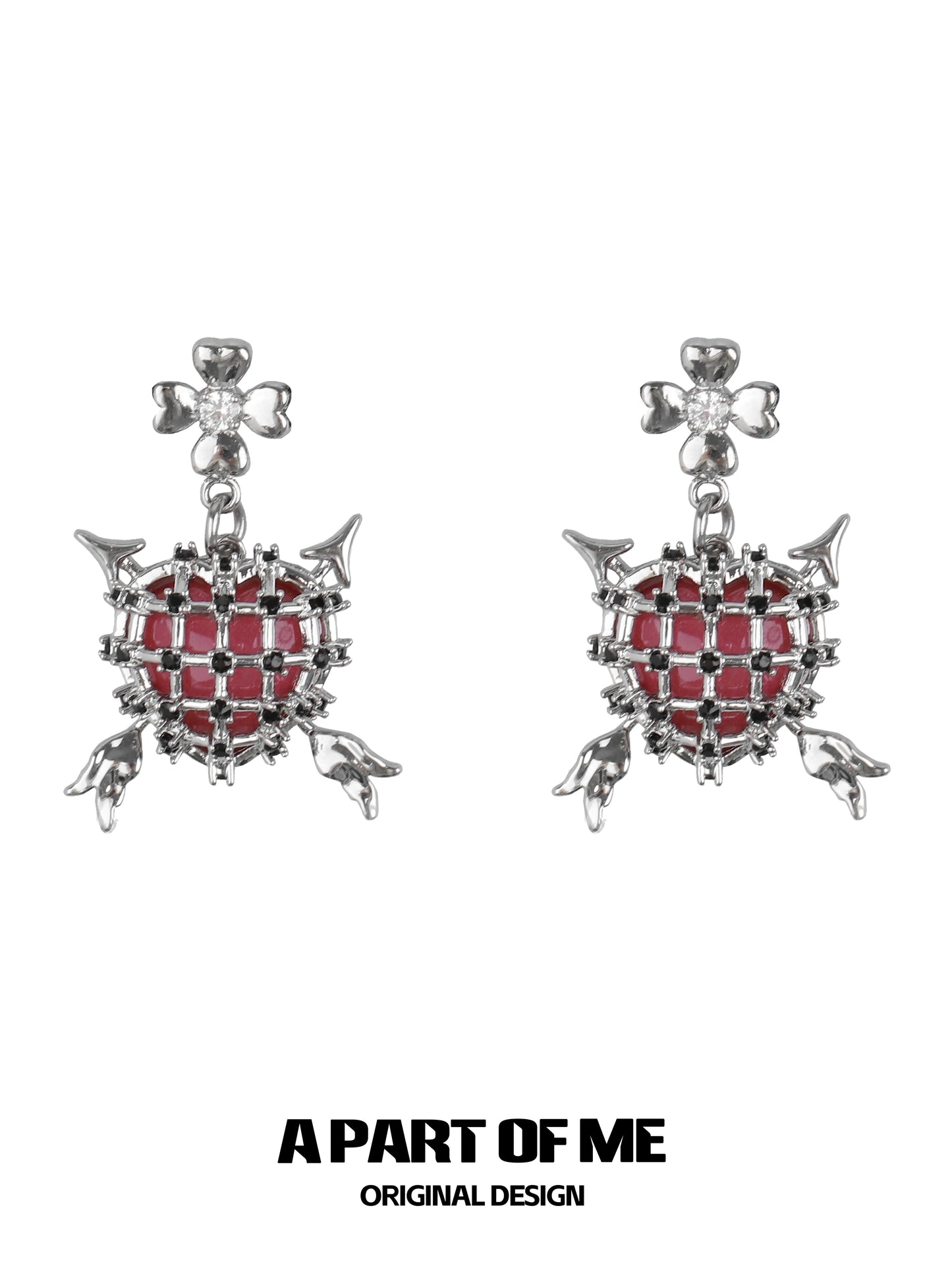 Thorn Heart Gothic Earrings