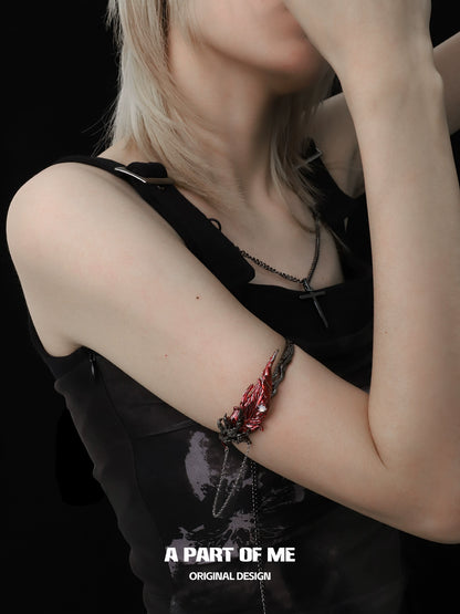 White Agate Feather Arm Ring