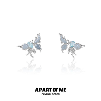 Delicate Blue Butterfly Earrings