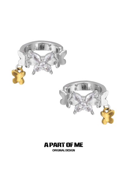 Radiant Butterfly Diamond Ear Clips