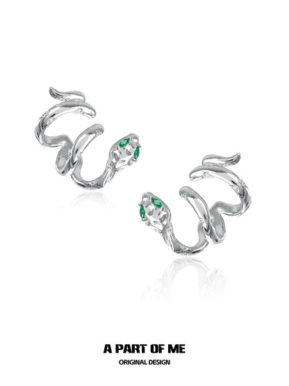 Slytherin Snake Wrap Earrings