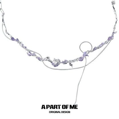 Love Purple Rose Necklace