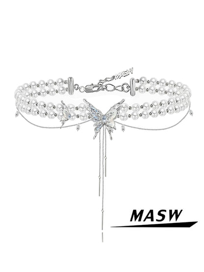 Butterfly Dance Pearl Choker