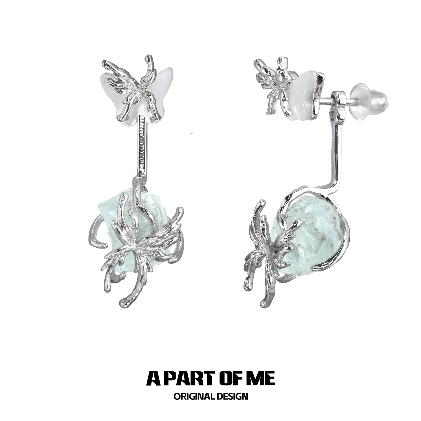 Misty Mint Butterfly Earrings