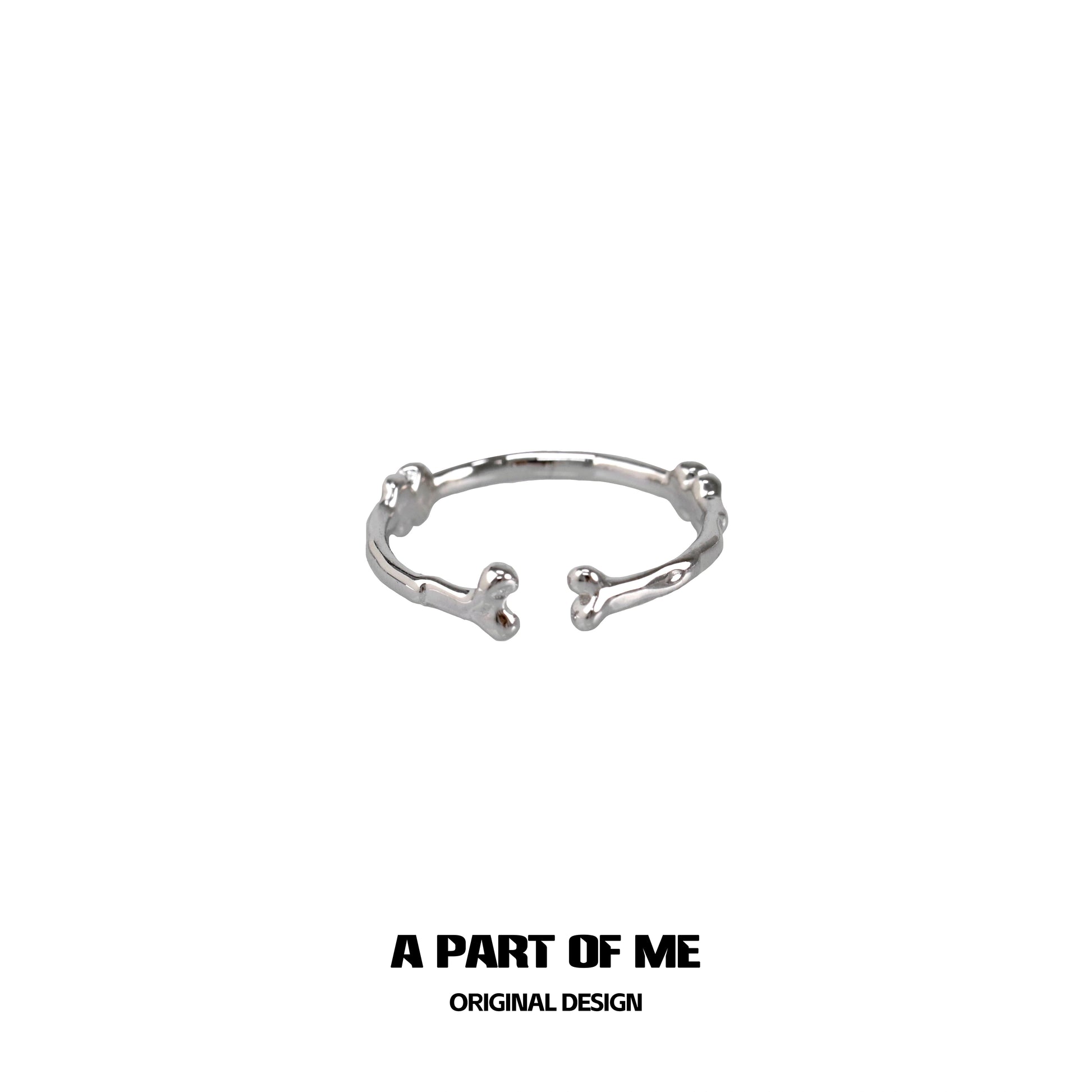 Abstract bone silver ring by A PART OF ME featuring a unique bone-inspired design