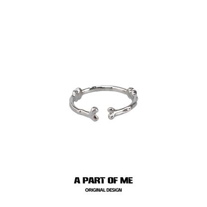 Abstract bone silver ring by A PART OF ME featuring a unique bone-inspired design