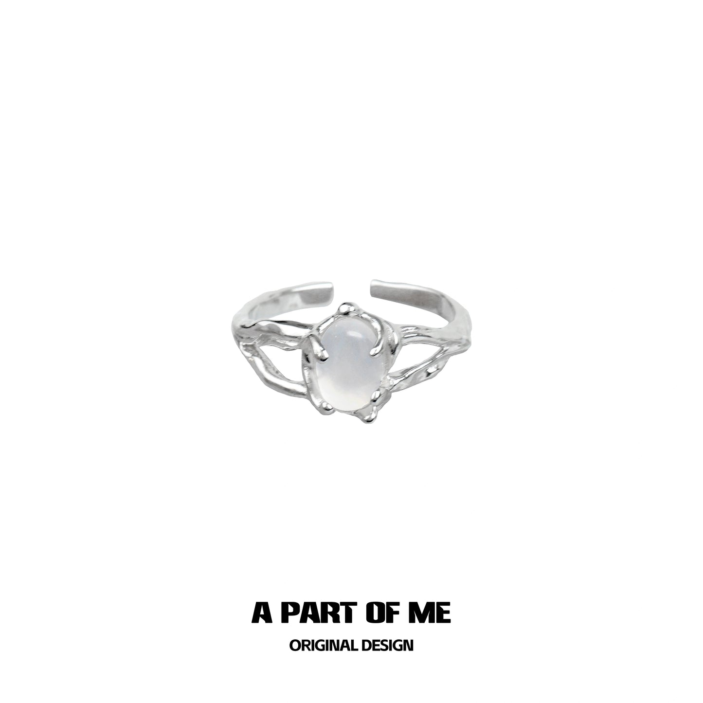 Agate textured ring by A PART OF ME featuring a unique organic design and polished finish