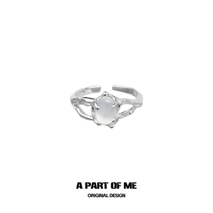 Agate textured ring by A PART OF ME featuring a unique organic design and polished finish